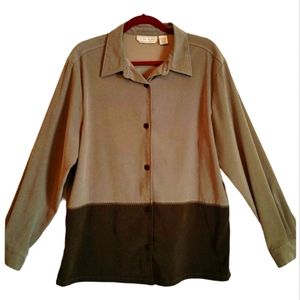 Studio Works long sleeve 2-tone blouse, sz XL